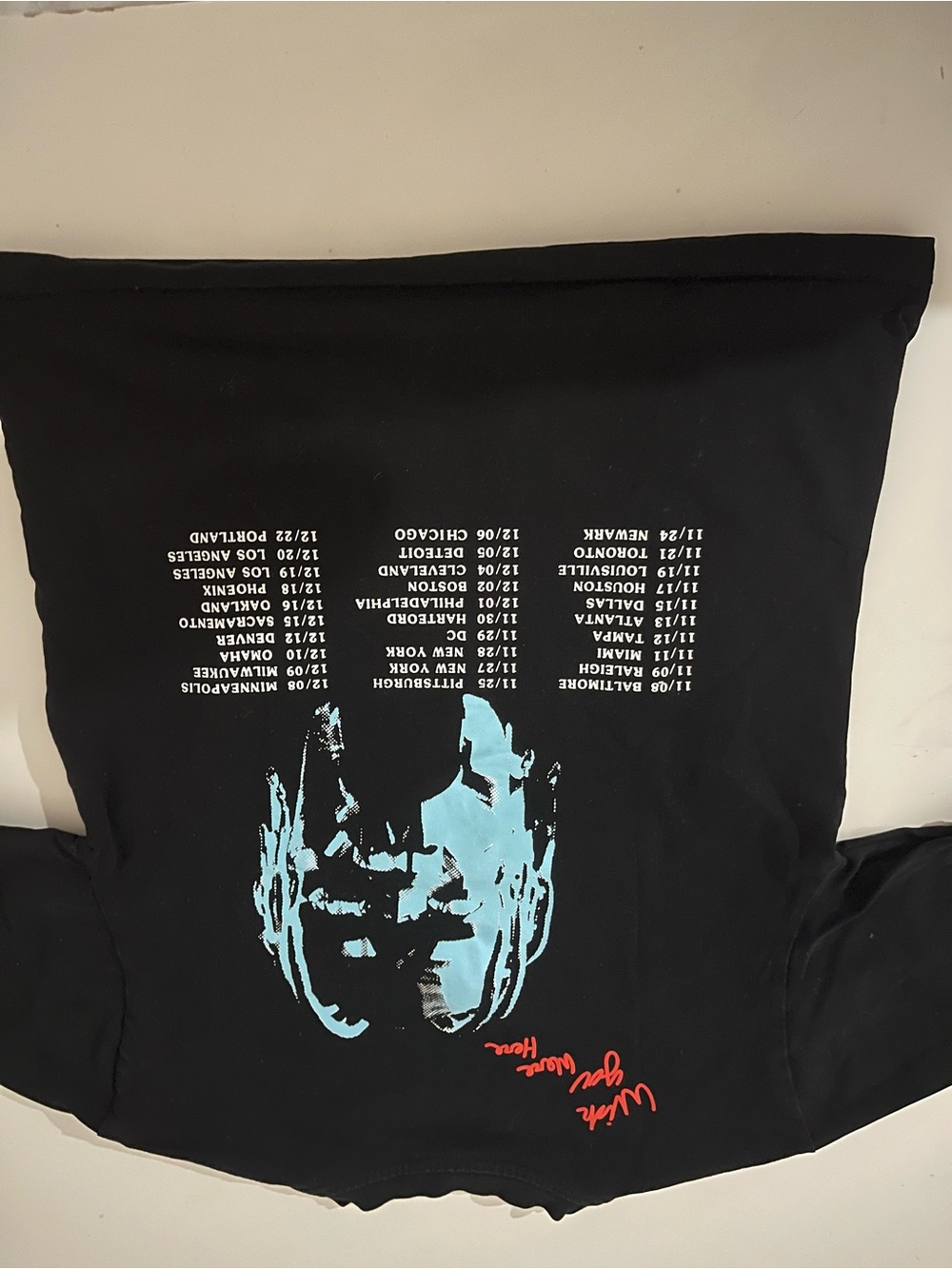 Astroworld Graphic Tour-Print T-Shirt with Blue Face Design